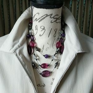 Premier Designs Purple Beaded Necklace